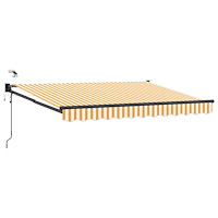 vidaXL Elektrisk Retraktabel Markis Gul och Vit 3,5 x 2 m