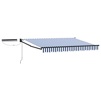 vidaXL Elektrisk Retraktabel Markis Blå och Vit 3 x 2 m