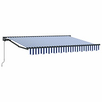 vidaXL Manuell Utdragbar Markis Blå och Vit 3 x 2 m