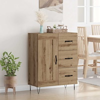 vidaXL Sideboard med låda Artisan Ek 69,5 x 34 x 90 cm Konstruerat trä
