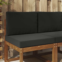 vidaXL Utomhus Soffa Kudde 2 pcs Svart Polyester