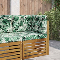 vidaXL Utomhus Soffa Kudde 3 pcs Bladmönster Polyester