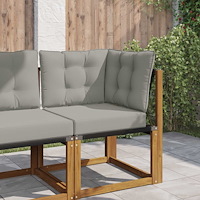 vidaXL Utomhus Soffa Kudde 3 pcs Grå Polyester