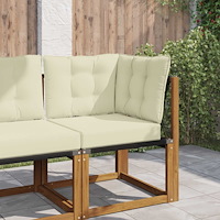 vidaXL Utomhus Soffa Kudde 3 pcs Kräm Polyester