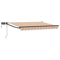 vidaXL Manuell utdragbar markis med LED-lampor 3 x 2,5 m