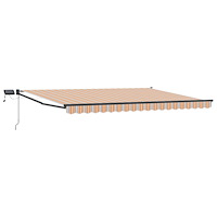 vidaXL Manuell utdragbar markis med LED-lampor 5 x 3 m