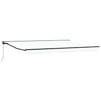 vidaXL Manuell Utdragbar Markis Vit 4 × 3,5 m