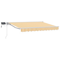 vidaXL Manuell markisram med LED-lampor Gul och Vit 2,5 x 2 m