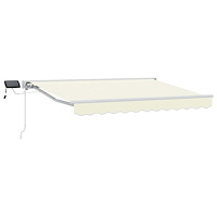 vidaXL Manuell markisram med LED-lampor Kräm 3,5 x 2 m