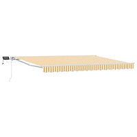 vidaXL Manuell markisram med LED-lampor Gul och Vit 4 x 2 m