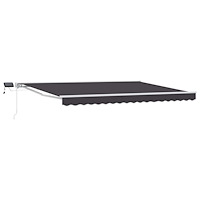 vidaXL Manuell markisram med LED-lampor Vit och antracit 4 x 2 m