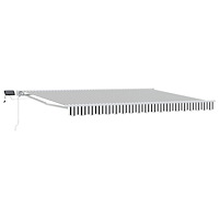 vidaXL Manuell markisram med LED-lampor Antracit och vitt 4 x 2 m