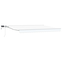 vidaXL Manuell markisram med LED-lampor Vit 4,5 × 3 m