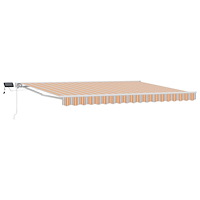 vidaXL Manuell markisram med LED-lampor Blå, Orange, Vit 5 x 3 m