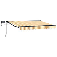 vidaXL Manuell markisram med LED-lampor Gul och Vit 3,5 x 2 m