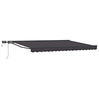 vidaXL Manuell markisram med LED-lampor Antracit 4 x 2 m