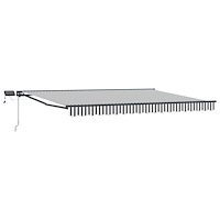 vidaXL Manuell markisram med LED-lampor Antracit och vitt 4 x 2 m