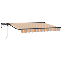 vidaXL Manuell markisram med LED-lampor Blå och Orange 3,5 x 2,5 m