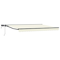 vidaXL Manuell markisram med LED-lampor Kräm 4 × 3,5 m