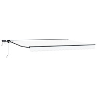 vidaXL Manuell markisram med LED-lampor Vit 4 × 3,5 m