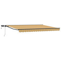 vidaXL Manuell markisram med LED-lampor Gul, Grå, Antracit 4,5 × 3 m