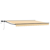 vidaXL Manuell markisram med LED-lampor Gul och Vit 4,5 × 3,5 m