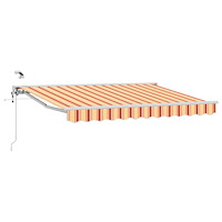 vidaXL Elektrisk Retraktabel Markis Gul, Orange och Vit 3 x 2,5 m