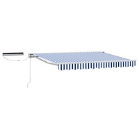 vidaXL Elektrisk Retraktabel Markis Blå och Vit 3,5 x 2 m