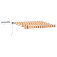 vidaXL Elektrisk Retraktabel Markis Gul, Orange och Vit 3 x 2,5 m