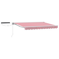 vidaXL Elektrisk Retraktabel Markis Röd och Vit 3 x 2,5 m