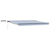 vidaXL Elektrisk Retraktabel Markis Blå och Vit 4 × 3 m