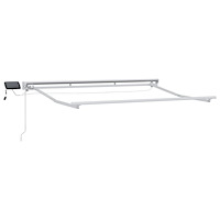 vidaXL Manuell markisram med LED-lampor Vit 3 x 2 m Aluminium
