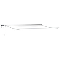 vidaXL Manuell markisram med LED-lampor Vit 4 x 2 m Aluminium
