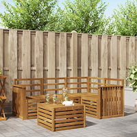 vidaXL Utomhussoffset 5 pcs Naturfärg Massivt Akaciaträ