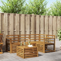 vidaXL Utomhussoffset 5 pcs Naturfärg Massivt Akaciaträ