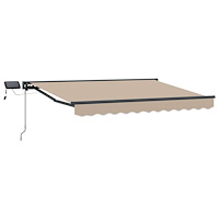 vidaXL Manuell markisram med LED-lampor Beige 3 x 2,5 m