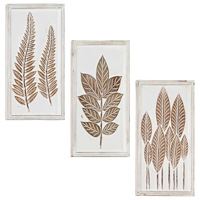 vidaXL Konst Dekor 3 pcs Brun och vit 40 x 40 x 1,5 cm Konstruerat trä