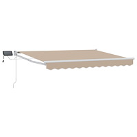 vidaXL Manuell utdragbar markis med LED-lampor Beige 2,5 x 2 m