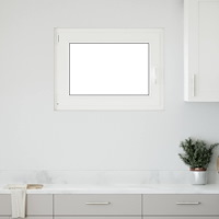 vidaXL Källarfönster RISOR 80 x 60 cm PVC och glas Vit