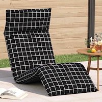 vidaXL Hopfällbar solstol svart rutigt mönster 175x54x8,5 cm oxfordtyg