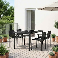 vidaXL Utemöbelset 5 pcs Svart och Anthracit 160 x 80 x 73 cm