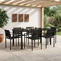 vidaXL Utemöbelset 7 pcs Svart och Anthracit 160 x 80 x 73 cm