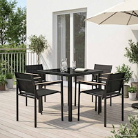 vidaXL Utemöbelset 5 pcs Svart och Anthracit 80 x 80 x 73 cm Textilene