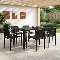 vidaXL Utemöbelset 7 pcs Svart och Anthracit 160 x 80 x 73 cm