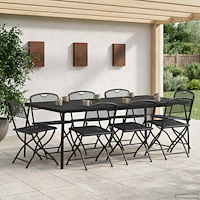 vidaXL Utemöbelset 9 pcs Antracit Järn och stål