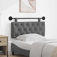 vidaXL Hängande sänggavel Mörkgrå Tyg