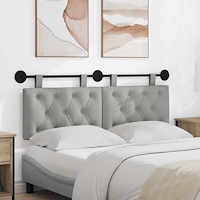 vidaXL Hängande Huvudgavel Moln Grå tyg