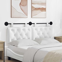 vidaXL Hängande sänggavel Vit Tyg