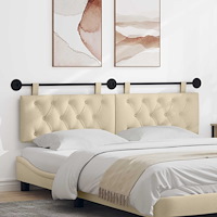 vidaXL Hängande Huvudgavel Kräm tyg