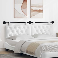 vidaXL Hängande Huvudgavel Vit tyg